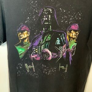 Vintage Back Star Wars Darth Vader TIE fighter T-shirt​​​​​
